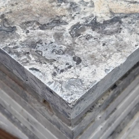 Trawertyn Silver Latte Greige Bębnowany 40,6x61x3 cm