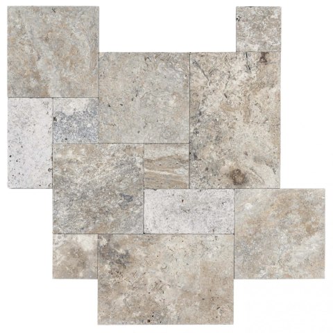 Trawertyn Silver Latte Greige Bębnowany French Pattern 3cm 1kpl= 0,742m2 | Komplet Rzymski