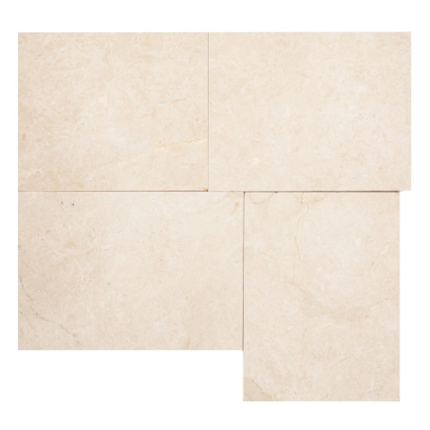 Płytki marmurowe z beżoweg marmuru Beige Crystallino w rozmiarze 30/fle/2 cm, wykończenie polerowane