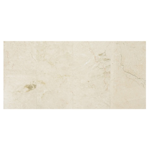 Płytki marmurowe z beżowego marmuru Beige Crystlliino w rozmiarze 30,5/61/1,5 cm, wykończenie polerowane