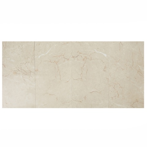 Płytki marmurowe z beżowego marmuru Beige Crystllino w rozmiarze 30,5/61/1,25 cm, wykończenie polerowane
