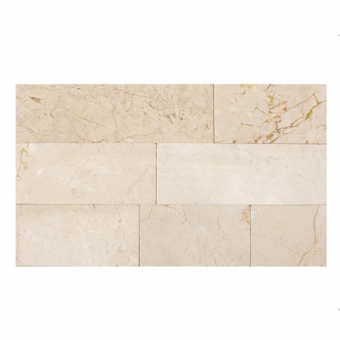 Płytki marmurowe z beżowego marmuru Cream Pino w rozmiarze 12/fle/2 cm, wykończenie polerowane