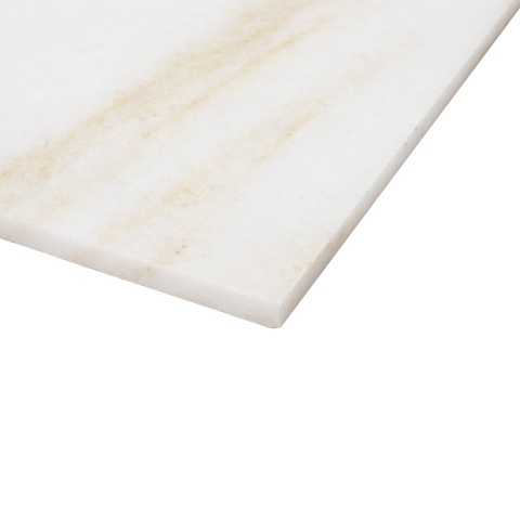 Płytki marmurowe z białego marmuru Bianco Neve Gold w rozmiarze 30,5/61/1,25 cm, wykończenie polerowane