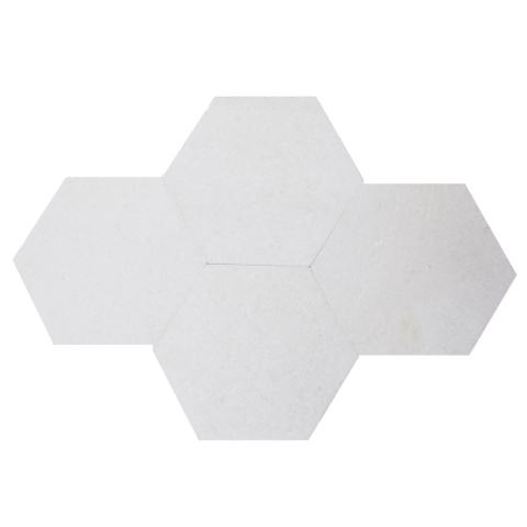 Płytki marmurowe z białego marmuru Bianco Neve w rozmiarze 25/29/1,25 cm, wykończenie szczotkowane