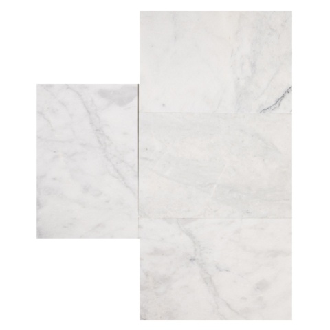 Płytki marmurowe z białego marmuru Royal White w rozmiarze 40/60/2 cm, wykończenie szczotkowane