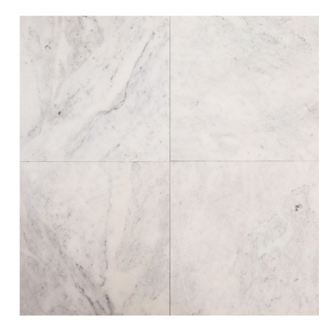 Płytki marmurowe z białego marmuru Royal White w rozmiarze 60/60/2 cm, wykończenie szczotkowane