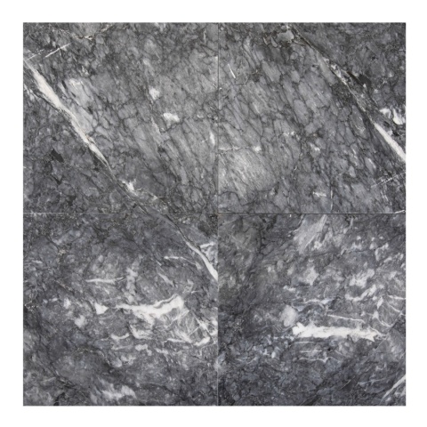 Płytki marmurowe z szarego marmuru Black Storm w rozmiarze 60/60/2 cm, wykończenie satynowe