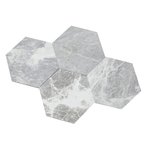 Płytki marmurowe z szarego marmuru Nordic Grey w rozmiarze 25/29/1,25 cm, wykończenie szczotkowane