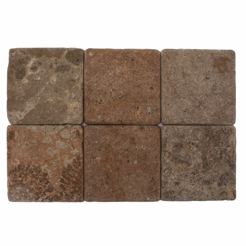 Płytki trawertynowe Antique Rouge 15/15/1 cm, wykończenie młotkowane