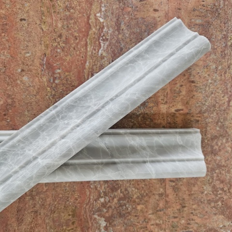 Dekor cornice marmurowy z szarego marmuru Nordic Grey 30,5/4,5/2,7 cm, wykończenie satynowe