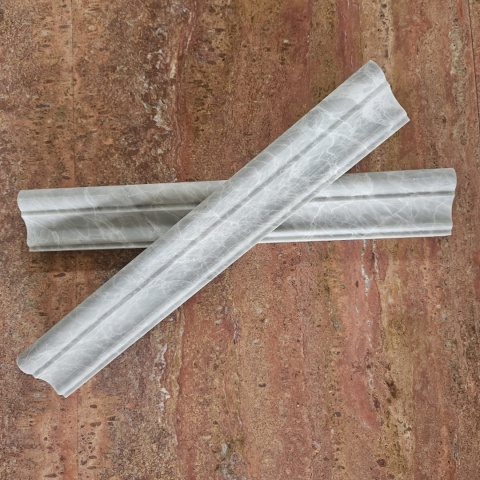 Dekor cornice marmurowy z szarego marmuru Nordic Grey 30,5/4,5/2,7 cm, wykończenie satynowe