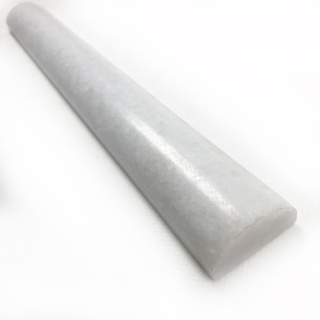 Dekor half round marmurowy z białego marmuru bianco neve 30,5/3,7/1,8 cm, wykończenie polerowane