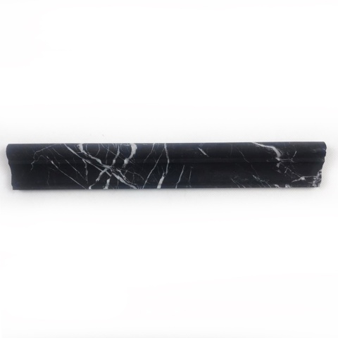 Listwy dekoracyjne Cornice z czarnego marmuru black silck, wykończenie satynowe