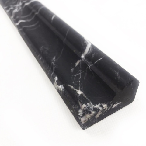 Listwy dekoracyjne Cornice z czarnego marmuru black silck, wykończenie satynowe