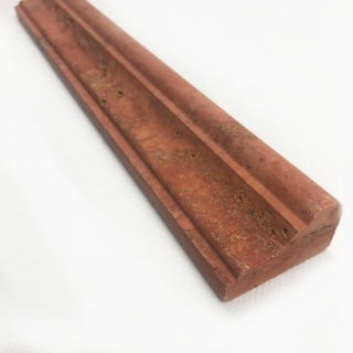 Listwy dekoracyjne Cornice z czerwonego trawertynu persian red, wykończenie satynowe