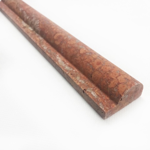 Listwy dekoracyjne Ogee z czerwonego trawertynu persian red, wykończenie satynowe
