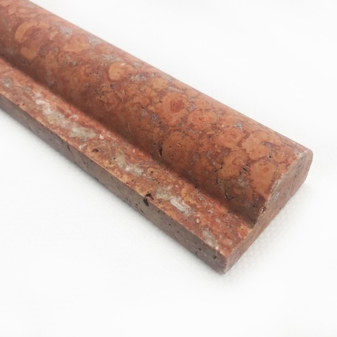 Listwy dekoracyjne Ogee z czerwonego trawertynu persian red, wykończenie satynowe