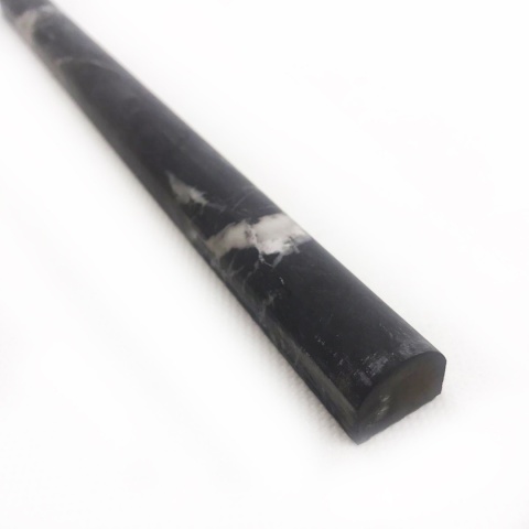 Listwy dekoracyjne Pencil z czarnego marmuru black silk wykończenie satynowe