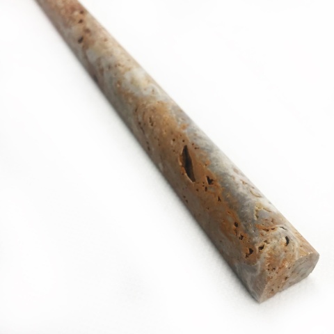 Listwy dekoracyjne Pencil z szarego rawertynu Silver brown wykończenie satynowe
