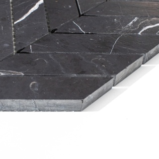 Mozaika marmurowa chevron Black Silk satynowa