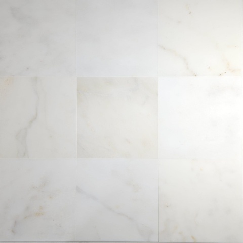 Płytki marmurowe z białego marmuru Afyon White w rozmiarze 10x10x1 cm, wykończenie satynowe