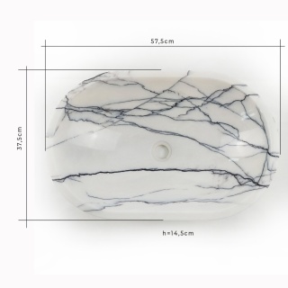 Umywalka marmurowa lilac 40/57,5/14,5 cm polerowane