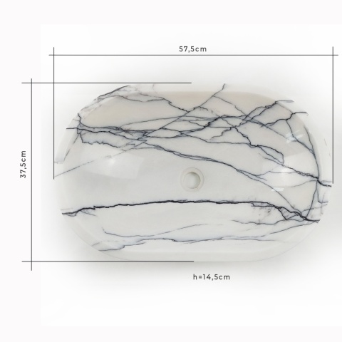 Umywalka marmurowa lilac 40/57,5/14,5 cm polerowane