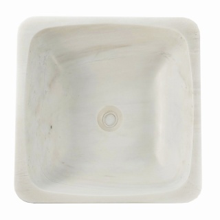Umywalka marmurowa z białego marmuru Glacier White w rozmiarze 40,6/40,6/12,7 cm, wykończenie polerowane