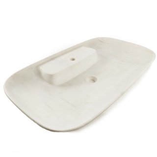 Umywalka marmurowa z białego marmuru bianco glacier white w rozmiarze 47,2/82,5/12 cm, wykończenie polerowane