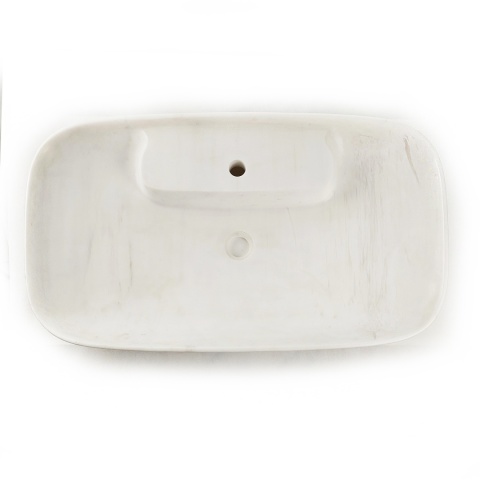 Umywalka marmurowa z białego marmuru bianco glacier white w rozmiarze 47,2/82,5/12 cm, wykończenie polerowane