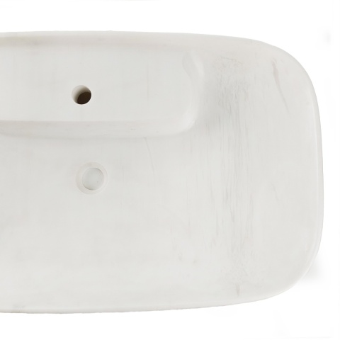 Umywalka marmurowa z białego marmuru bianco glacier white w rozmiarze 47,2/82,5/12 cm, wykończenie polerowane