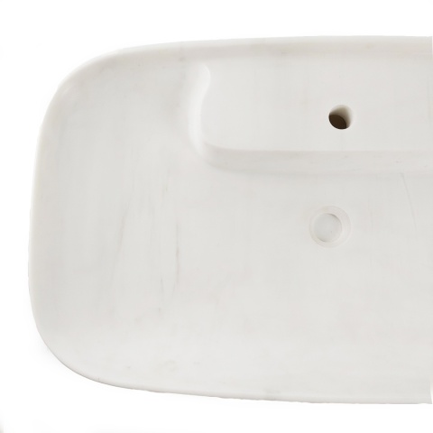 Umywalka marmurowa z białego marmuru bianco glacier white w rozmiarze 47,2/82,5/12 cm, wykończenie polerowane
