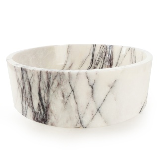 Umywalka marmurowa z białego marmuru lilac w rozmiarze 40,6/40,6/12,7 cm, wykończenie polerowane