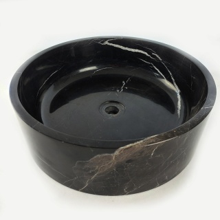 Umywalka marmurowa z czarnego marmuru black silk w rozmiarze 40,6/40,6/12,7 cm, wykończenie polerowane