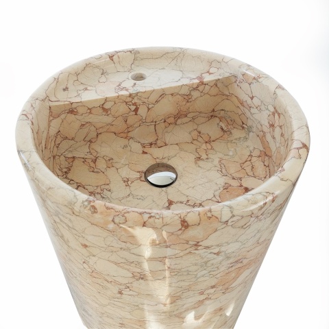 Umywalka marmurowa z różowego marmuru Sakura w rozmiarze 50/50/85 cm, wykończenie polerowane