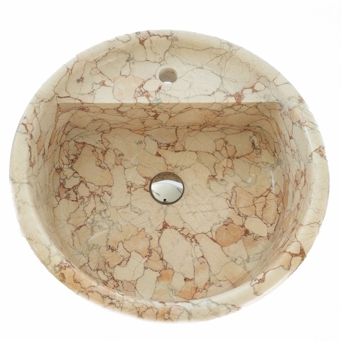 Umywalka marmurowa z różowego marmuru Sakura w rozmiarze 50/50/85 cm, wykończenie polerowane