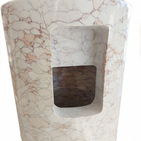 Umywalka marmurowa z różowego marmuru Sakura w rozmiarze 50/50/85 cm, wykończenie polerowane
