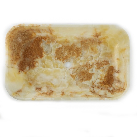 Umywalka onyksowa z miodowego onyksu honey w rozmiarze 68/43/12 cm, wykończenie polerowane