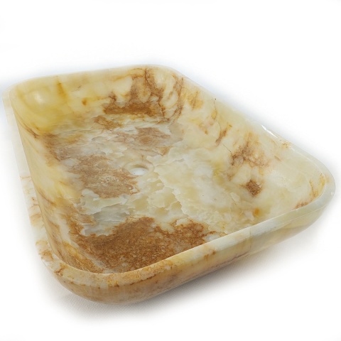 Umywalka onyksowa z miodowego onyksu honey w rozmiarze 68/43/12 cm, wykończenie polerowane