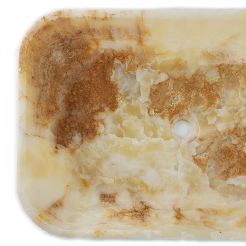 Umywalka onyksowa z miodowego onyksu honey w rozmiarze 68/43/12 cm, wykończenie polerowane