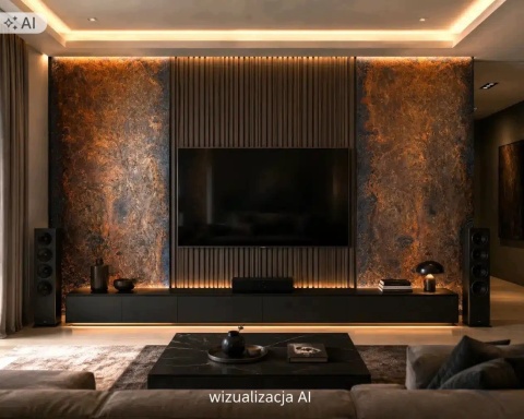 Kamień w rolce Fornir kamienny Naturalny Magma Stone 280x122x0,3 cm
