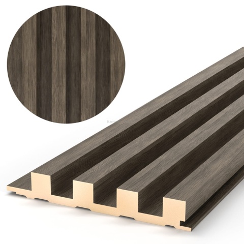 Lamele WPC ścienne dekoracyjne na płycie Lamele Dark Wood 300x15,7x2,4 cm MATOWE