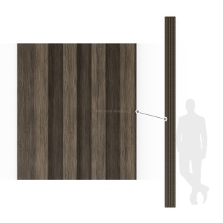 Lamele WPC ścienne dekoracyjne na płycie Lamele Dark Wood 300x15,7x2,4 cm MATOWE