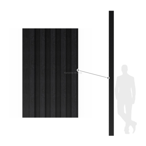 Lamele WPC ścienne dekoracyjne na płycie Wergo BLACK 300x11x1,8cm MATOWE