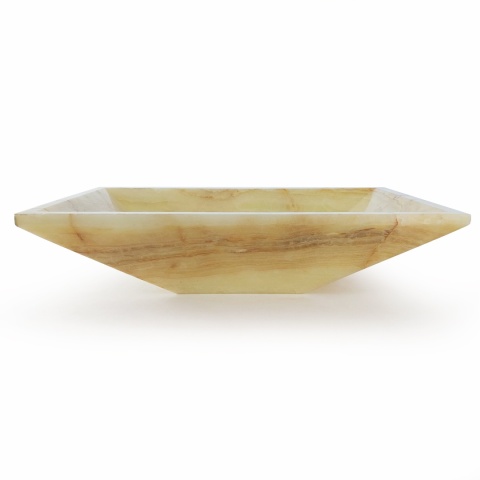 Onyksowa umywalka z onyksu honey w tonacji brązów, w rozmiarze 86,3/41,8/15,2 cm, w wykończeniu polerowanym