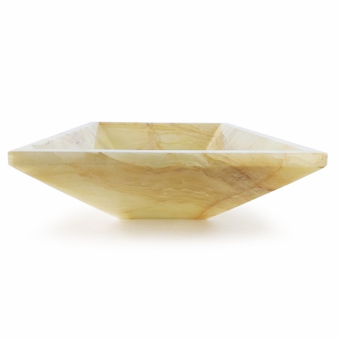 Onyksowa umywalka z onyksu honey w tonacji brązów, w rozmiarze 86,3/41,8/15,2 cm, w wykończeniu polerowanym