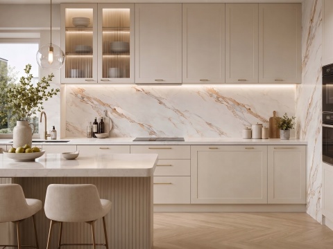 Płyta ŚCIENNA Panel wodoodporny PVC CARRARA GOLD 280x122x0,3cm POŁYSK