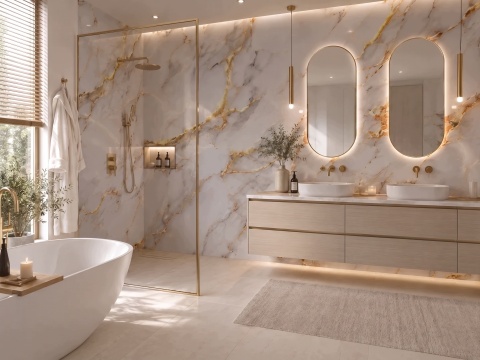 Płyta ŚCIENNA Panel wodoodporny PVC PRESTIGE GOLD 280x122x0,3cm POŁYSK