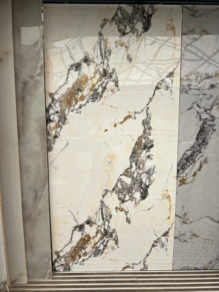 Płyta ŚCIENNA węglowa Panel wododporny PVC Golden Marble 280X120 POŁYSK