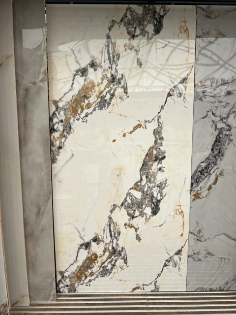 Płyta ŚCIENNA węglowa Panel wododporny PVC Golden Marble 280X120 POŁYSK